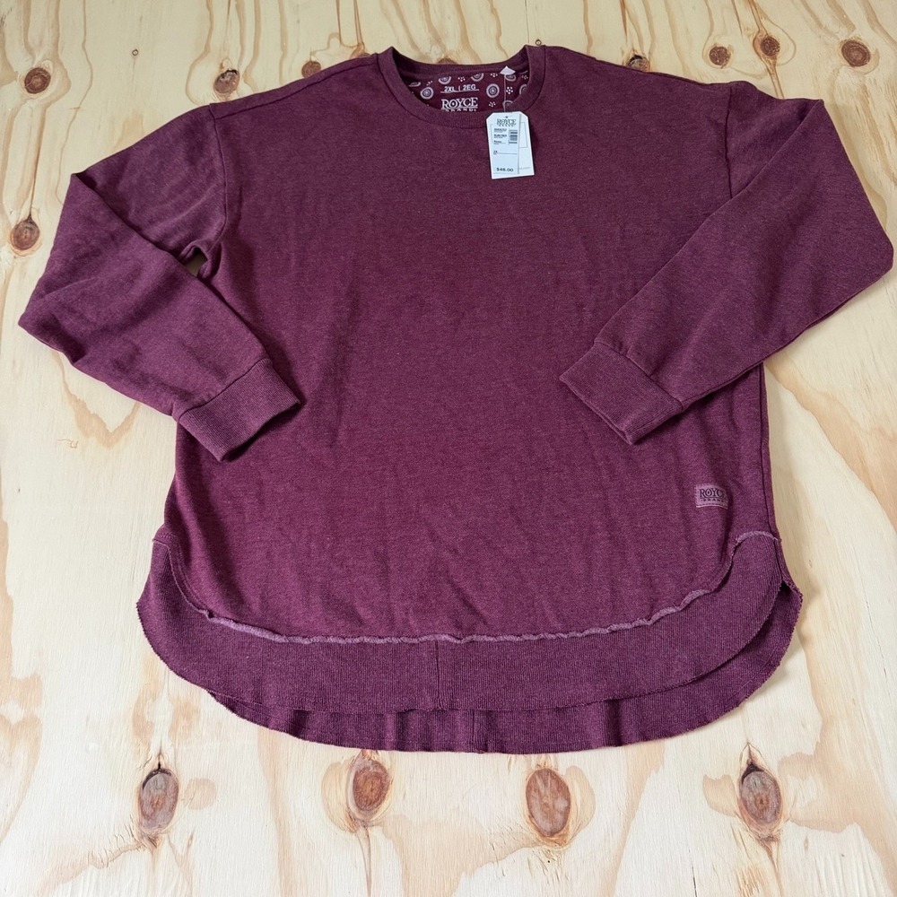 Royce Brand Sweater Women 2XL Burgundy Ribbed Pullover NWT